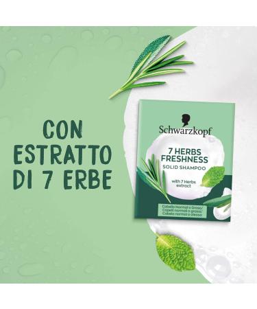  Schwarzkopf Schwarzkopf Solid Shampoo 7 Herbs Freshness Solid Shampoo for Oily and Normal Hair Gives Light Freshness Does Not Hang Hair Vegan Eco-Friendly Pack of 6 x 360g - Buy Online on GoSupps.com