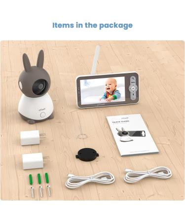 ieGeek 2K Wifi Baby Monitor with Camera, Night Vision, Phone App & 5 Screen Control - Smart Video Baby Monitor with Automatic Tracking, PTZ, Crying Detection, Temp and Humidity Sensor - Perfect Baby Gift - Buy Online on GoSupps.com
