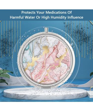 Portable Pill Dose Organizer | 3 Compartment Medicine Box | Unique Orange Pink Marble Design | Ideal for Vitamins & Medications | Perfect Gift Idea - Buy Online on GoSupps.com