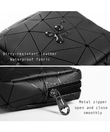 OWTING Sanitary Napkin Storage Bag | Menstrual Cup Pouch | Geometric Stitching | Small Makeup Organizer | Portable & Large Capacity | Black - Buy Online on GoSupps.com