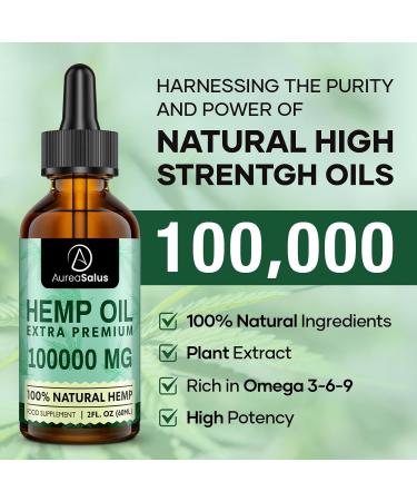 AureaSalus Premium Natural Oil 100000MG | Omega 3-6-9 | Relieve Anxiety & Improve Sleep | GMO-Free | 60.00 ml - Buy Online on GoSupps.com