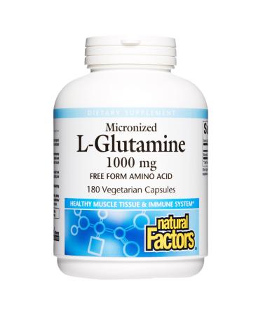 Natural Factors Micronized L-Glutamine 1000 mg 180 Vegetarian Capsules