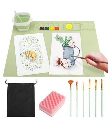 Silicone Painting Mat with Cup Detachable & Collapsible 20 16 inches Silicone  Art Mat with 4 Paint Brush & 1 Painting Sponge Silicone Craft Mat for  Creator Kids Painting Resin Casting Grey-purple