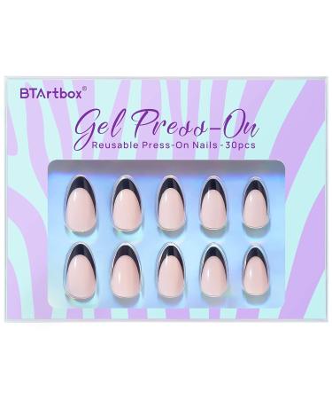 Buy Bartbox French Press Almond Fake Nails - 30 Piece Short Artificial Nails Set with Glue for Women | Perfect Quality Press-On Nails - Buy Online on GoSupps.com