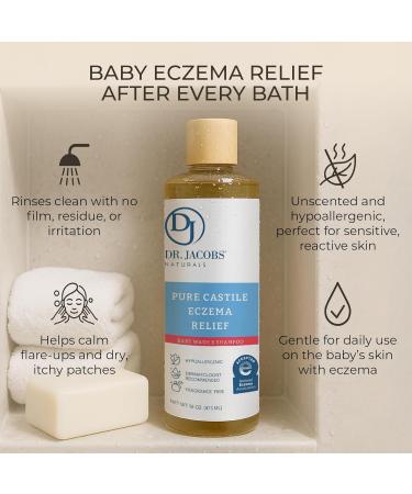 Dr. Jacobs Pure Castile Baby Wash - Effective Body Wash to Relieve Baby Eczema - Gentle Shampoo and Unscented Soap for Sensitive Skin, and Hypoallergenic - 16 oz Baby 16.00 Fl Oz (1 Bottle) - Buy Online on GoSupps.com