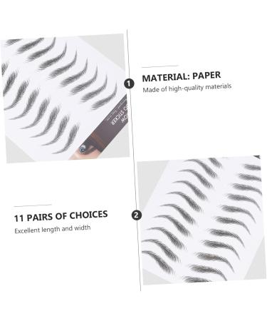 Housoutil Black Makeup 12 Sheets Waterproof Eyebrow Stickers Imitation Eyebrow Sticker Eyebrow Tool Make up 3d Makeup Tools - Buy Online on GoSupps.com