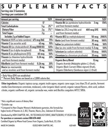 New Chapter Women's 50+ Multivitamin Gummies - Healthy Aging Gummy Vitamins | Vitamin C, B Vitamins & Zinc | Non-GMO, Gluten-Free | 90 ct - Buy Online on GoSupps.com
