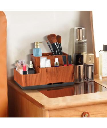 Buy Large Wood Grain Yellow Toothbrush Holder - Electric Toothbrush & Razor Storage Easy to Clean & Removable Stand - Multifunctional Organizer for Bathroom - Buy Online on GoSupps.com