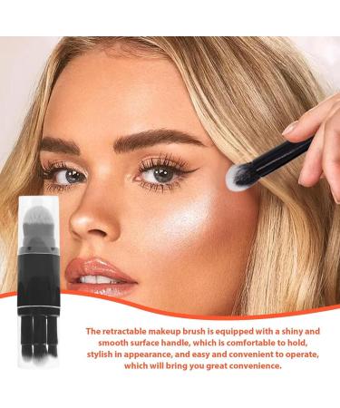Travel Makeup Brushes | 5 In 1 Cute Makeup Brush Set - All In 1 Cute Retractable Professional Brushes Beauty Tool For Women & Girls Black - Buy Online on GoSupps.com