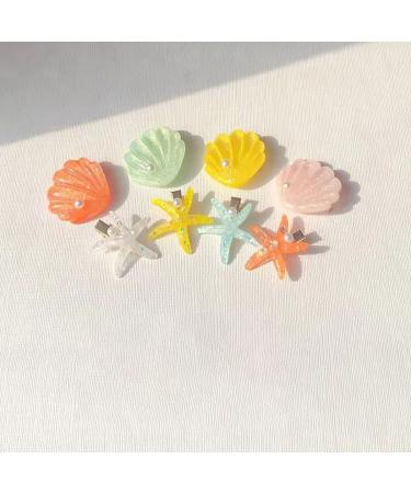 8 Pack Starfish & Sea Shell Hair Clips - Beach Mermaid Hair Accessories for Women & Girls - Buy Online on GoSupps.com