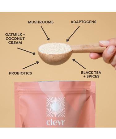 Clevr Blends Chai Tea Latte Mix with Oat Milk and Superfood Creamer - Organic Spices, Reishi Mushrooms, Lions Mane, Probiotics - Buy Online on GoSupps.com