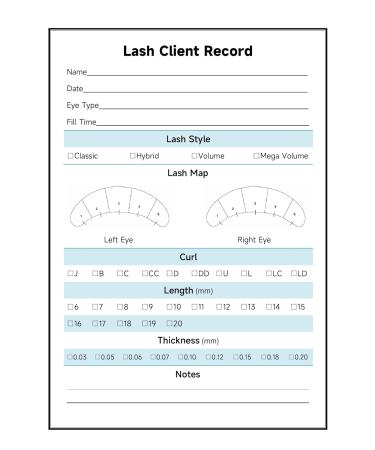 Customize Lash Extension Client Record Book - 40 Sheets for Eyelash Mapping & Client Information - Buy Online on GoSupps.com
