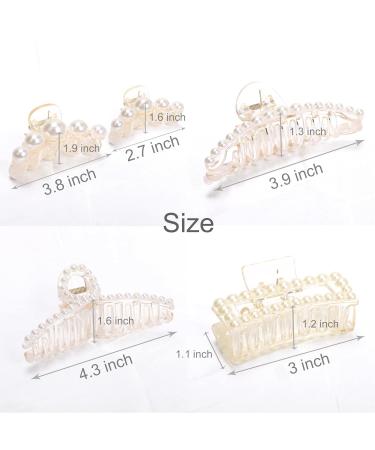 NAISEIR Pearl Hair Claw Clips Set - Large Non Slip Jaw Clips for Women and Girls (5PCS) - Buy Online on GoSupps.com