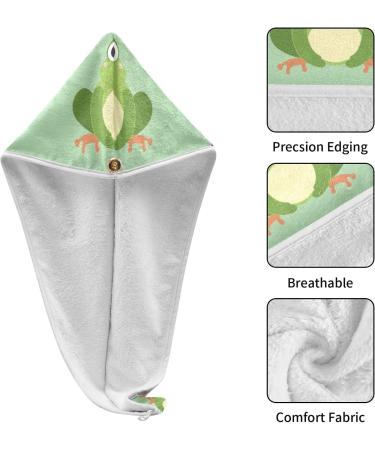 Green Small Frog Hair Towel 2 Pack - Super Absorbent Quick Dry Hair Turbans for Women & Girls | Perfect Hair Drying Solution - Buy Online on GoSupps.com