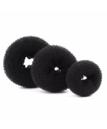3-Piece Black Magic Shaper Donut Hair Bun Maker Set for Women - Small, Medium, Large Styler Kit for Chignon Hair Accessories - Buy Online on GoSupps.com