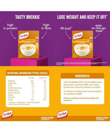 Slimfast Weight Loss Bundle with Low Calorie Chocolate Orange Bars (2x4 bars) and Golden Syrup Porridge (1x5 bags) High Protein and Fibre Meal Replacement - Buy Online on GoSupps.com