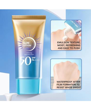 Sunscreen SPF 50 - Sun Cream SPF 50 With Three-in-one effect - Suncream Factor 50 For Face And Body - SPF 50 Face Moisturiser - Sun Lotion For UVA & UVB - Water & Sweat Resistant - Buy Online on GoSupps.com