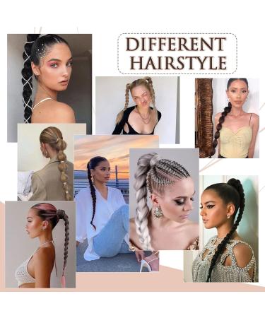 BARSDAR 86cm Braided Ponytail Extension - Soft Synthetic Hair Darkest Brown DIY Hair Piece for Women - Buy Online on GoSupps.com