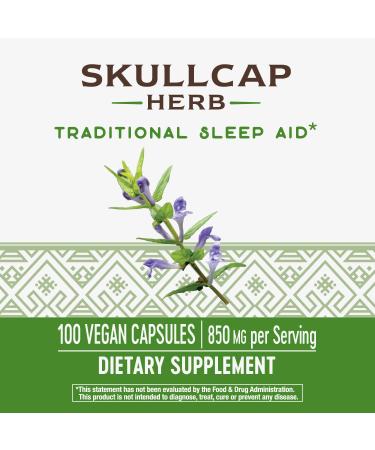 Nature's Way Skullcap Herb 850 mg - 100% Vegan Capsules | Natural Anxiety Relief - Buy Online on GoSupps.com