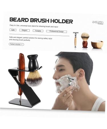 Angoily Men's Beard Brush Holder - Acrylic Mounted Tool Stand for Razors & Brushes - Buy Online on GoSupps.com