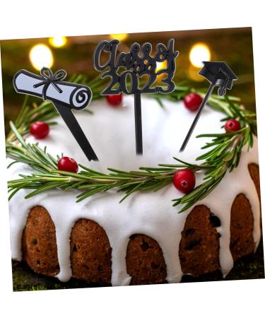 INOOMP 30pcs 2023 Graduation Cake Insert Nutcracker Cupcake Toppers Cupcake Picks Graduation Cupcake Toppers 2023 Graduation Cap Decorations Diploma Cake Toothpick Edible Plastic Food Black 7.6X4CM - Buy Online on GoSupps.com