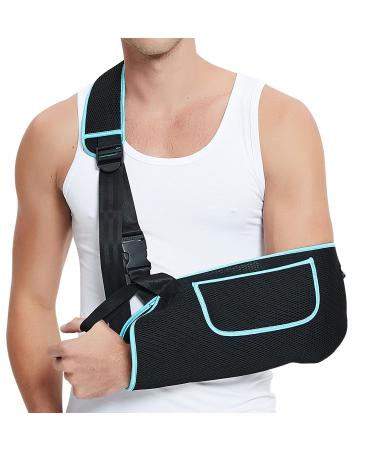 Arm Sling Shoulder Immobilizer Rotator Cuff Support Brace Comfortable Medical Sling for Shoulder Injury Left and Right Arm Men and Women large pockets for Broken Dislocated Fracture Strain L/XL