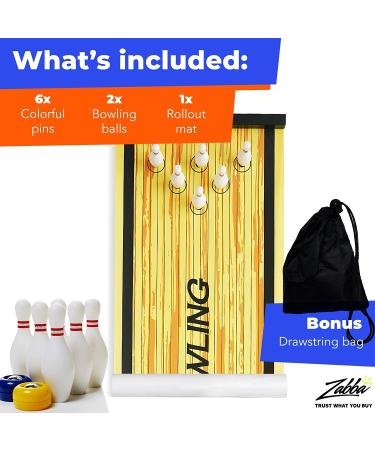 Elite Sportz Bowling Game Set - Fun Indoor Table Game for Kids and Adults - Portable Set with Lane, 6 Pins, and 2 Bowl Bearings - Perfect for Home or Traveling - Buy Online on GoSupps.com