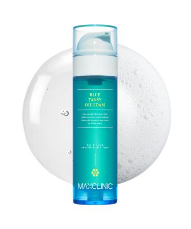 MAXCLINIC K-Beauty Blue Tansy Oil to Foam - All-in-One Korean Face Wash OilBased Foaming Facial Cleanser - Excess Sebum & Oil Control - Makeup Deep Cleansing Oil for All Skin Types (3.88 fl oz)