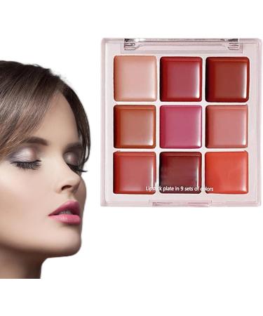  dzqad Lip Gloss Palette | 9 Shades of Lip Gloss for Women - Moisturizing Non-Stick Waterproof Long-Lasting for Special Occasions Evening Makeup for Girls - Buy Online on GoSupps.com