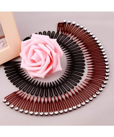 6PCS Women's Fashion Stretch Flexible Hair Combs Headband Set - Flexible Comb Teeth Hair Clips Hoop - Buy Online on GoSupps.com