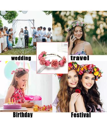 Flower Crown Wreath Set for Women - 2 Bridal Headbands for Weddings & Parties | Elegant Hair Accessories - Buy Online on GoSupps.com