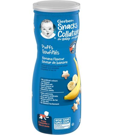 GERBER PUFFS Banana Baby Snacks Cereal Snack 8+ months 42 g 6 Pack - Buy Online on GoSupps.com