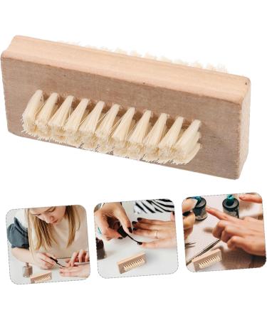 Wooden Cleaning Finger Nail Brush with Pig Bristles - Double-Sided Fingernail Brush Non-Slip Nails Scrubber for Scrubbing Fingernails and Toes - Buy Online on GoSupps.com