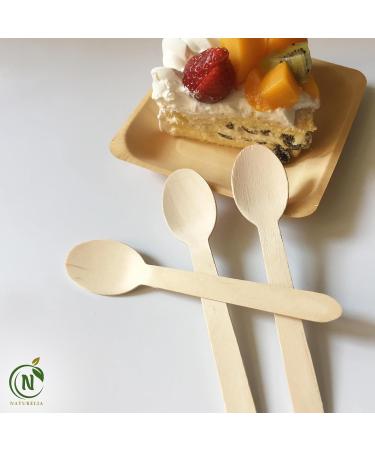 Naturelia Disposable Wooden Spoons (25 14cm): Eco-Friendly Biodegradable Food-Grade Wooden Spoons for Parties BBQs and Everyday Use - Buy Online on GoSupps.com