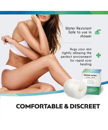 Silikan Clear Extra-Long Silicone Gel Scar Tape - Reusable Water-Resistant Healing Strips for Surgical Scars, C-Section, Tummy Tuck, Face, Neck - Scar Treatment Post Surgery - Buy Online on GoSupps.com