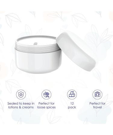 Houseables 4 Oz Plastic Containers with Lids - 12 Pack, White Body Butter Jars for Cream, Makeup, Cosmetics - 118 ML/Gram Capacity, Ideal for Face Scrub, Hair Product - Screw Top & Liner Included - Buy Online on GoSupps.com