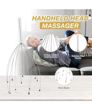 2 Pack Scalp Massager Head Massager Scratcher Tingler with 12Fingers Hair Scalp Scratcher for Deep Relaxation and Stress Relief (Golden &Silver) - Buy Online on GoSupps.com