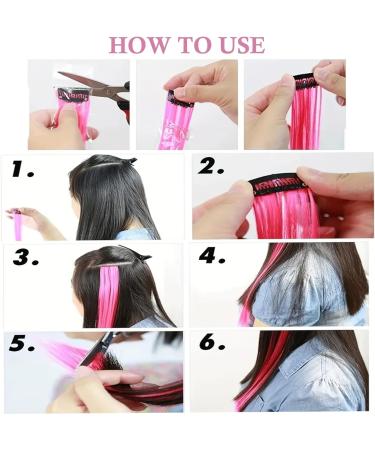 24PCS Colored Hair Extensions Clip In 22Inch Rainbow Hair Extensions - Hair Accessories for Kids, Women - Party Hair Decor - Buy Online on GoSupps.com