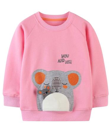 Girls Sweatshirt for Kids Cotton Top Casual Jumper Girl T Shirt Toddler Clothes Long Sleeve Pullover Age 1-12 Years 11-12 Years Koala