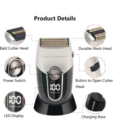 Electric Shaver for Men - Triple Blade Head Shaver Wet & Dry Foil Razor | Perfect Christmas Gift for Bald Men - Buy Online on GoSupps.com