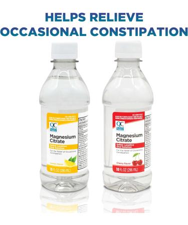 Quality Choice Magnesium Citrate Saline Laxative for Constipation Fast Acting Relief Colon Prep and Cleanse in Both Cherry & Lemon Flavor 10 Fl Oz per Bottle Clear Mag Citrate - Buy Online on GoSupps.com