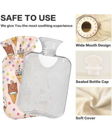 Naanle Ice Cream Cat Hot Water Bottle - 2L Transparent Thermal Relief for Bed Hand & Foot Pain - Heat & Cold Therapy - Buy Online on GoSupps.com