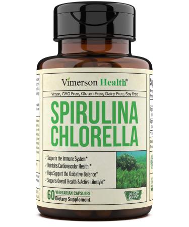 Spirulina Chlorella Green Superfood Capsules. Boosts Energy, Supports Cardiovascular Health. Antioxidant Properties for Detox and Cleanse - Buy Online on GoSupps.com