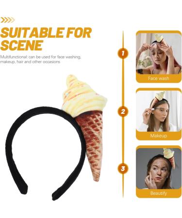 Beavorty Ice Cream Headband Ice Cream Cone Shape Headwear Novelty Unisex Adult Mini Food Hat On Headband Costume Party Accessories - Buy Online on GoSupps.com