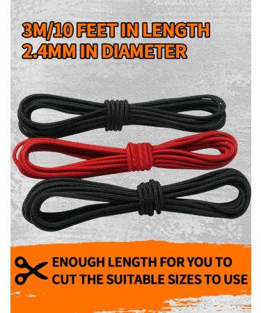 THREE ARCHERS Archery D Loop Rope Set for Compound Bow - Pack of 3 | Black+Red D Loop Buckle Release Material - Buy Online on GoSupps.com