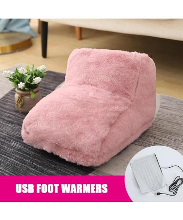 USB Foot Warmer - Soft Heated Slippers for Home & Work | Thickened Under Desk Comfort | Winter Gift in Pink - Buy Online on GoSupps.com
