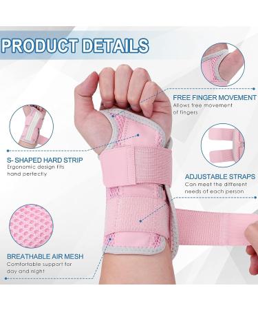 Night Wrist Sleep Support Splint for Carpal Tunnel Pain Relief - Pink S/M Right Hand - Buy Online on GoSupps.com