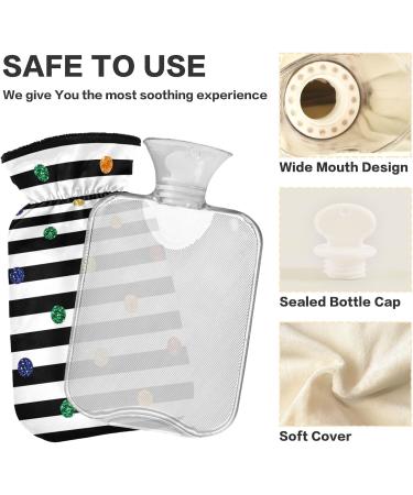 NAANLE Striped Hot Water Bottle with Cover - 1L Heat & Cold Therapy for Pain Relief | Ideal for Bed Hands & Feet - Buy Online on GoSupps.com