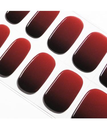 Danni & Toni Half hardened gel nail films (Miss Maroon) Black red color mixture uv gel nail foil sticker nail ticker nail design nail foil self-adhesive wraps 28 sticker miss maroon-de - Buy Online on GoSupps.com