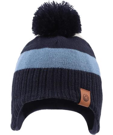 XIAOHAWANG Striped Winter Baby Beanie Hat | Boys Girls Toddler Kids | 2-4 Years | Sky Blue - Buy Online on GoSupps.com